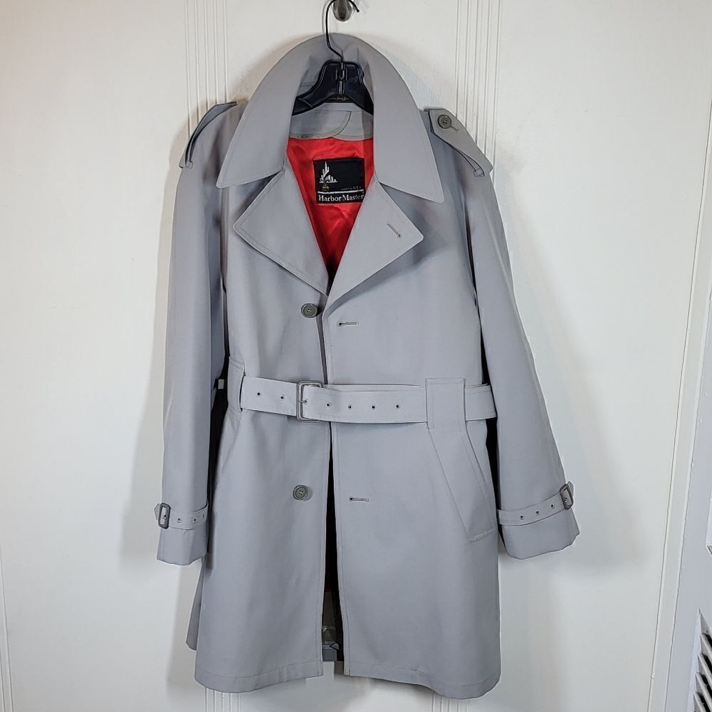 Vintage Harbor Master Men's Gray Trench / Raincoat